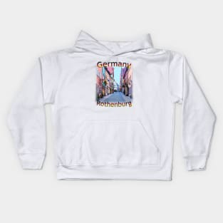 Germany - Rothenburg ob der Tauber streetscape Kids Hoodie